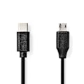 Pikkukuva 1 / 3: USB kaapeli | USB 2.0 | USB-C™ Uros | USB Micro-B Uros | 60 W | 480 Mbps | Niklattu | 1.00 m | Pyöreä | PVC | Musta | Label