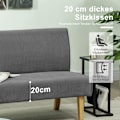 Miniatyrbillede 6 af 10: 2-personers sofa, sofa i fløjlsmønster, træben, polstret sofa, dobbeltsofa til soveværelse, stue, 110 x 62 x 85 cm, grå