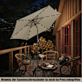 Miniatyrbillede 3 af 3: Parasol med solcelle LED-belysning, cantilever paraply, haveparasol, krank paraply, 2,7 m, brun