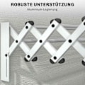Miniatyrbild 6 av 10: Kläder Airer Wall Utdragbar Klädtork Väggmonterad med 8 aluminiumstänger, platsbesparande torkställning för inom- och utomhusbruk 86 x 61 x 22 cm, Sil