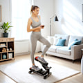 Miniatyrbild 2 av 7: Mini-stepper för hemmatränare med LCD-skärm, fitness-stepper upp till 100 kg för benträning, träning för hemmakontor, svart