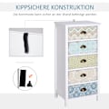 Miniatyrbillede 7 af 10: Kommode Med 5 Skuffer, Opbevaringsskab, Farverig, Med Vippebeskyttelse Til Stue Og Soveværelse