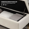 Pikkukuva 6 / 10: Penkki säilytystilalla, pehmustettu samettinen penkki, metallijalat, sänky penkki olohuoneeseen, makuuhuoneeseen, eteiseen, 120 x 44 x 44,5 cm, beige
