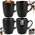 Pikkukuva 7 / 7: Mustat keraamiset mukit 400 ml 4 kpl.