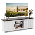Miniatyrbillede 1 af 5: TV-stander med 2 døre & 2 skabe og åbne hylder TV-stander til TV op til 65" mørkegrå