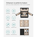 Miniatyrbillede 3 af 7: Elegant smykkeskrin med rigelig opbevaring og rejseetui
