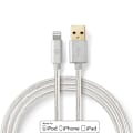 Pikkukuva 1 / 7: Lightning Kaapeli | USB 2.0 | Apple Lightning 8-Pin | USB-A Uros | 480 Mbps | Kullattu | 2.00 m | Pyöreä | Nailon / Punottu | Alumiini | Laatikko kann