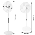 Miniatyrbillede 10 af 10: Gulvblæser stående ventilator 45W – 3 tilstande, 5 blade, timer, fjernbetjening