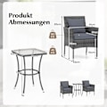 Miniatyrbillede 2 af 5: 3-delt havemøbelsæt i polyrattan med glasbord og hynder. Møbelsiddegruppe i rattan. Havesæt i rattan, grå.