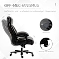 Miniatyrbillede 6 af 10: Kontorstol, chefstol, spillestol, ergonomisk højdejusterbar med vippefunktion, tyk polstring, bæreevne op til 180 kg
