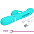 Miniatyrbillede 10 af 11: Pretty Love - Kampas Rabbit 3 I 1 Multifunktion Vibrator Med Tongue Aqua Green