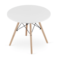 Miniatyrbillede 4 af 5: Moderne skandinavisk sofabord, hvid rund plade, 60 cm