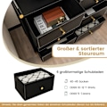 Miniatyrbillede 5 af 5: Kommode til soveværelse med 6 skuffer høj stof kommode med metalramme 89 x 30 x 76,5 cm sort