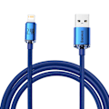 Pikkukuva 1 / 9: iPhone-kaapeli nopeaan lataukseen ja tiedonsiirtoon USB - Lightning 2.4A 2m sininen