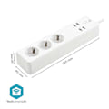 Miniatyrbild 6 av 8: SmartLife Grenkontakt | Wi-Fi | 3x Jordad kontakt (CEE 7/3) / 4 x USB | 16 A | 3680 W | 1.80 m | -10 - 40 °C | Android™ / IOS | Vit