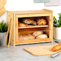 Miniatyrbillede 2 af 8: Bambusbrødspand med tang, to-plan, 40x20x31 cm