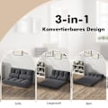 Miniatyrbillede 3 af 5: Sammenklappelig gulvsofa 3 i 1 sovesofa med sovefunktion og justerbart ryglæn mørkegrå