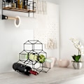 Miniatyrbillede 8 af 10: Elegant og stilfuld vinflaske i sort metal til 6 flasker