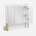 Pikkukuva 6 / 7: Ylellinen White & Gold -kylpyhuonekaappi LED-valolla