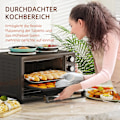 Pikkukuva 9 / 10: Miniuuni 28 L 2600W Miniuuni 100-230? 60 min. ajastin, 2 lämmityslevyä, uunipelti ja grilliritilä. Pizzauuni murupellillä, kahva musta