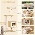 Pikkukuva 6 / 10: Beige Cat Tree Cat Cave Platform Puulastulevy Sisal 126Cm Korkeus