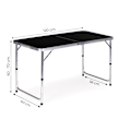 Miniatyrbillede 10 af 10: Turistbord foldbart campingbord sort plade 120 x 60 cm