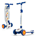 Miniatyrbillede 1 af 5: Sammenfoldelig børnescooter med PU LED hjul og bagbremse, højdejusterbar scooter, hvid