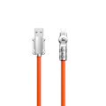 Pikkukuva 1 / 8: Vahva kulmakaapeli iPhonelle USB-A - Lightning 30W 1m 180 rotation oranssi