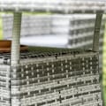 Miniatyrbillede 10 af 10: Havebord Glasbord Polyrattan Sikkerhedsglas Grå Sort 150X85X74Cm
