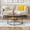 Miniatyrbillede 2 af 8: Bord, rundt sofabord, bænk, to industrielle bordplader ModernHome