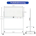 Miniatyrbillede 3 af 5: Dobbeltsidet magnetisk mobil whiteboard Justerbar Dry Erase Board på hjul Hvid