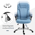 Miniatyrbillede 6 af 10: Kontorstol Computerstol Drejestol Højdejusterbar Vippefunktion Lyseblå Linned 66X75X110-120Cm