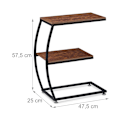 Miniatyrbillede 4 af 8: Sidebord industrielt design 2 niveauer