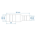 Miniatyrbillede 5 af 5: Vandslangereduktion lige 19x12mm 2 stk i blister