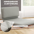 Miniatyrbillede 7 af 10: Gulvsofa 3-i-1 sammenfoldelig sovesofa med fløjlslook, polstret sovesofa kan holde op til 240 kg til soveværelse, stue, lysegrå