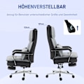 Miniatyrbillede 8 af 10: Kontorstol med vippefunktion, bæreevne 180 kg, ergonomisk, 160° vippelig ryglæn, imiteret læder, 63W x 71D x 123-129H cm, lysegrå