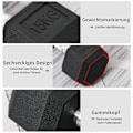 Miniatyrbild 5 av 10: Hexagon Hantel Gjutjärn Hantel Gummi Hantel Handtag Räfflade Vikter Metall Gummi Svart 1 X 15 Kg