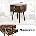 Miniatyrbillede 3 af 5: Multifunktionelt sengebord med opbevaringsplads lavet af træ 40 x 40 x 59,5 cm brun