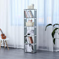 Miniatyrbillede 2 af 5: Herzberg 5-lags multifunktions bogreol og opbevaringsstativ - 42x153 cm sort