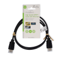 Miniatyrbild 3 av 3: High Speed ​​HDMI ™ kabel med Ethernet | HDMI™ Kontakt | HDMI™ Kontakt | 4K@30Hz | ARC | 10.2 Gbps | 1.00 m | Rund | PVC | Svart | Label