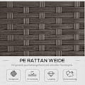 Miniatyrbillede 7 af 10: 10 stk. Rattan siddegruppe, med hjørnestole, bord, taburetter, sæde- og ryghynder, PE rattan, polyester, 120 x 68 x 73 cm, mørkegrå |