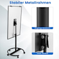 Miniatyrbillede 5 af 5: Flipover-stativ på hjul med magneter og markører, whiteboard, højdejusterbar op til 192 cm