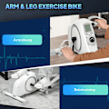 Pikkukuva 5 / 10: Pedal trainer minikuntopyörä ikäihmisille 8 säädettävällä magneettivastuksella ja LCD-näytöllä käsi- ja jalkatreenikuntopyörä kotiharjoitteluun Aosom