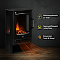 Miniatyrbillede 8 af 10: LED elektrisk pejs, fritstående pejs, pejs med flammeeffekt, 1000/2000W, indvendig varme, dekorativ pejs, 2 varmetrin 44,5x32x74cm for en hyggelig atm