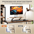 Miniatyrbillede 6 af 10: Skrivebordscomputerbord med skærmstativ, CPU-stativ, kontorbord med printerhylde, PC-bord med 4 hylder, moderne design til hjemmekontoret, 150 x 48 x