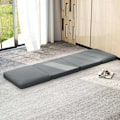 Miniatyrbillede 8 af 10: Gulvsofa 3-i-1 sammenfoldelig sovesofa med fløjlslook, polstret sovesofa kan holde op til 240 kg, til soveværelse, stue, mørkegrå