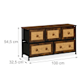 Miniatyrbillede 4 af 7: Kommode med 5 skuffer i rattan look