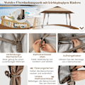 Pikkukuva 3 / 5: 4m x 4m Patio Gazebo Canopy Teltta pyörillä beige