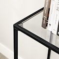 Miniatyrbillede 6 af 7: Moderne sort metal- og glaskonsolbord, 100x35x80 cm