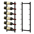 Miniatyrbillede 2 af 5: Vinreolvæg til 6 vinflasker metalflaskeholder 22 x 13,5 x 73cm sort